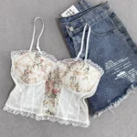 خرید کراپ مجلسی گلدوزی شده کاپدار سفید