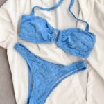 خرید بیکینی گردنی رویه مخمل برند CUPSHE