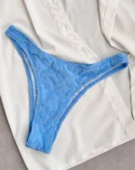 بیکینی گردنی رویه مخمل برند CUPSHE ابی
