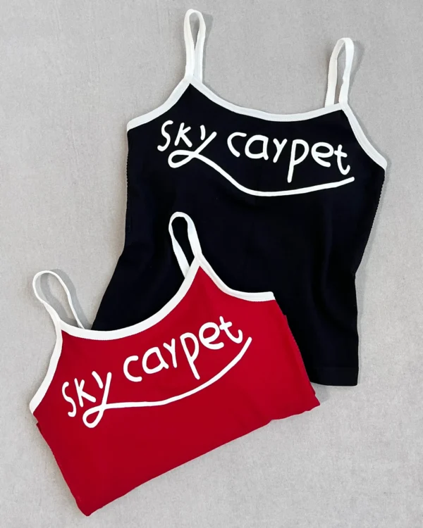 کراپ تاپ نخ پنبه کاپدار sky carpet