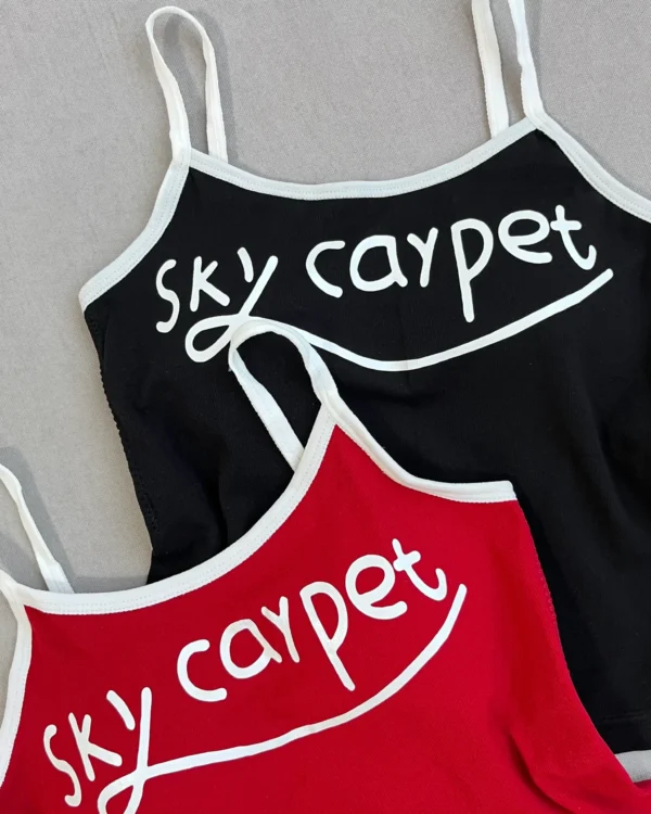 کراپ تاپ نخ پنبه کاپدار sky carpet