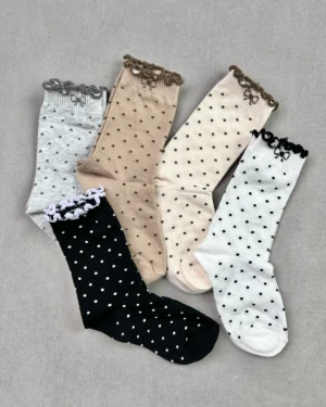 جوراب ساق بلند خالدار نانو کد ۹۰۰۵۳