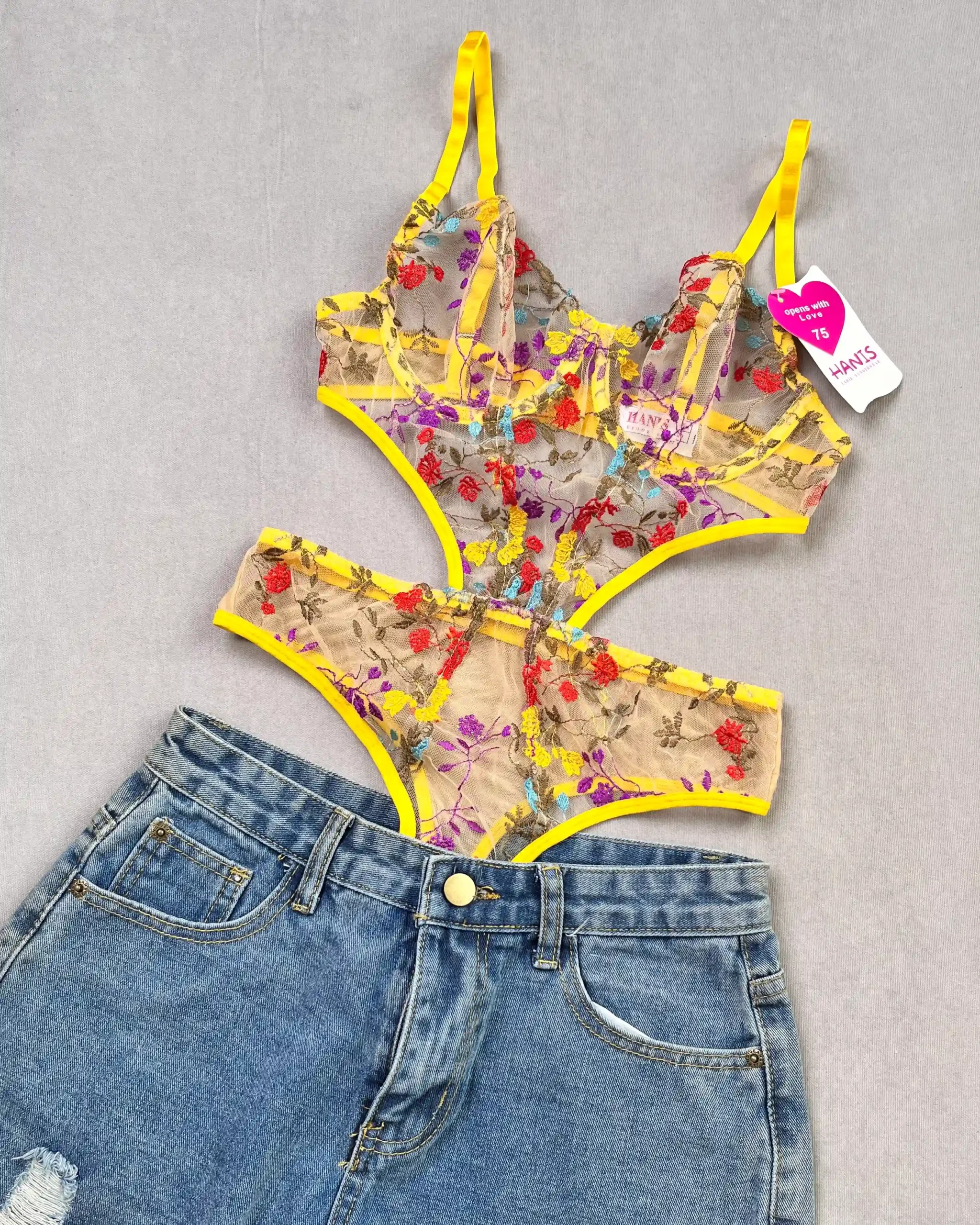 بادی فانتزی گلدوزی برند Hanis کد محصول ۹۵۵۱۰ 4 خرید بادی فانتزی در رشت