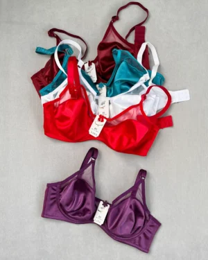 سوتین لعیا پرلون پرسی فنردار بالا شیشه‌ای اصل