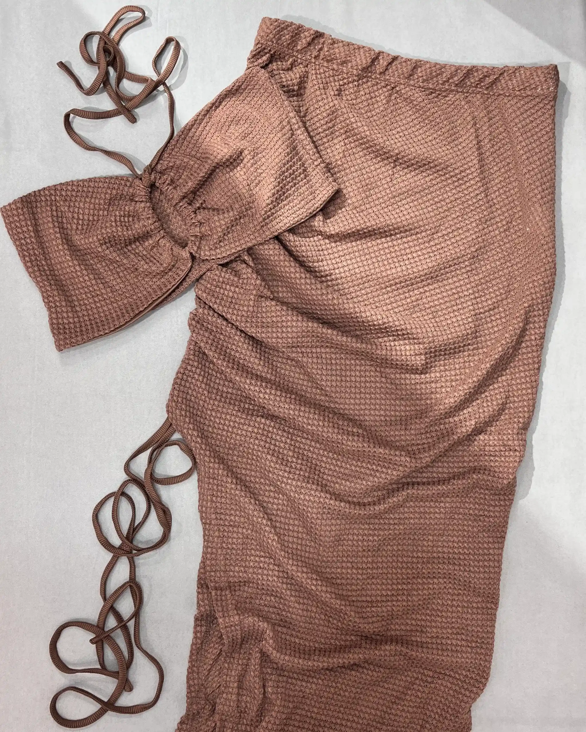 IMG_0521 رومایویی دو تکه وارداتی رنگ قهوه ای