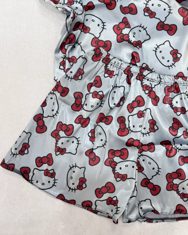 خرید تاپ شلوارک ساتن اسکرانچی کیتی kitty