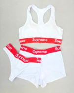 خرید ست سه تکه نیم تنه و شورت لامبادا و شورتک supreme