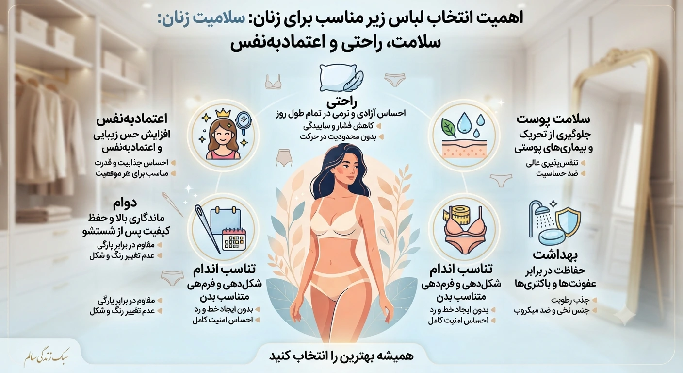 راهنمای خرید لباس زیر زنانه؛ چگونه بهترین مدل، جنس و سایز را انتخاب کنیم؟ 2 چرا انتخاب لباس زیر زنانه اهمیت دارد؟